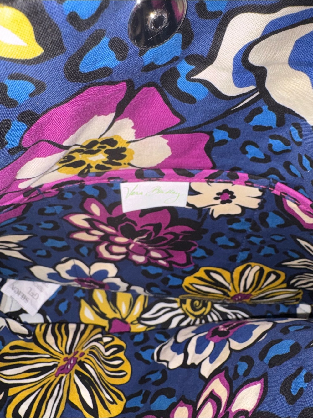 Vera Bradley Purple and Black Leopard Quilted Tote - Picture 3 of 3
